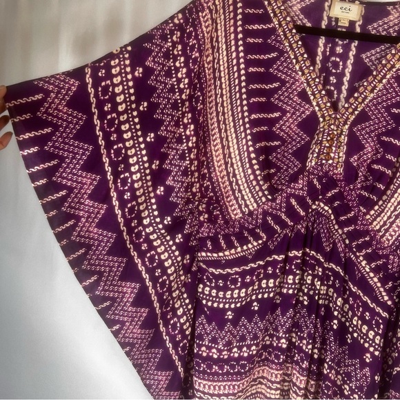 Eci New York kimono modest top Size: L Women's Purple Patterned Top - Picture 5 of 12